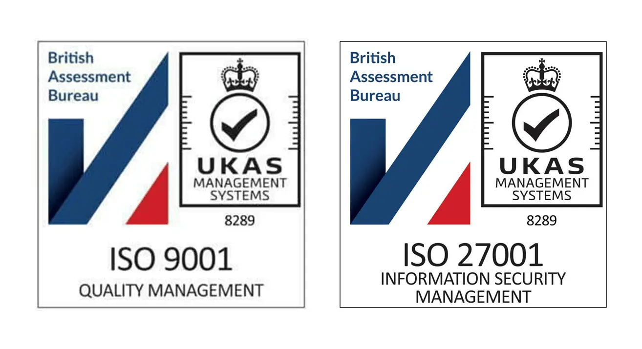 ISO 9001 and ISO 27001 accreditation