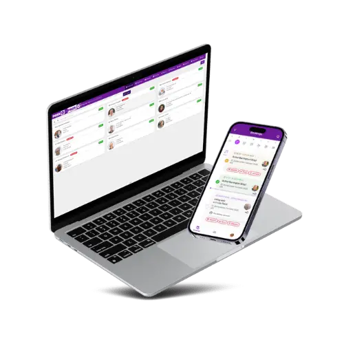 Care management software on desktop and smartphone