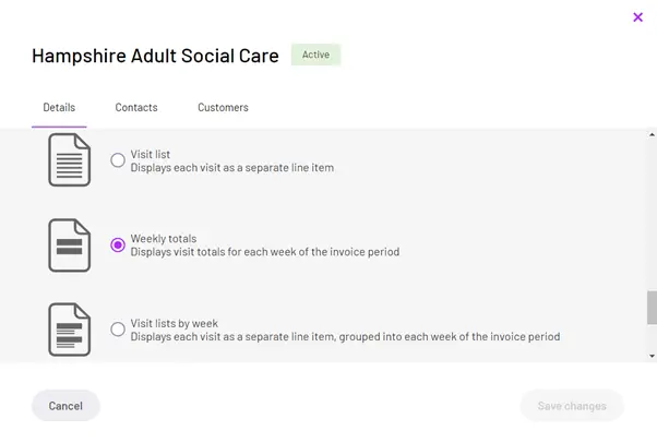 Pick your home care invoicing template