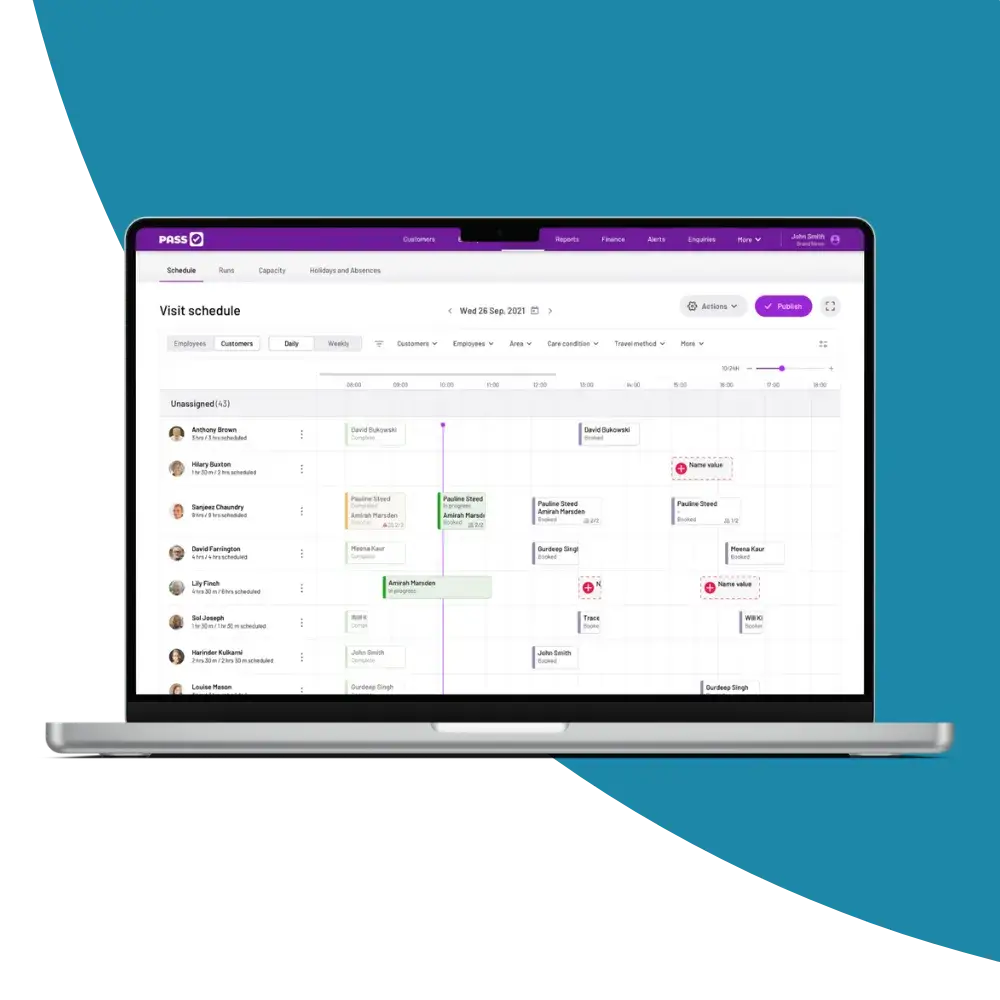 everyLIFE PASS Complex Care Software roster and rota