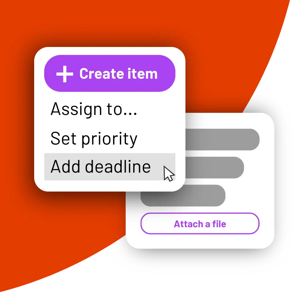 add personalised tasks, set deadlines, attach documents