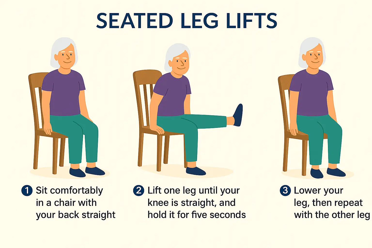 seated leg lifts how to guide
